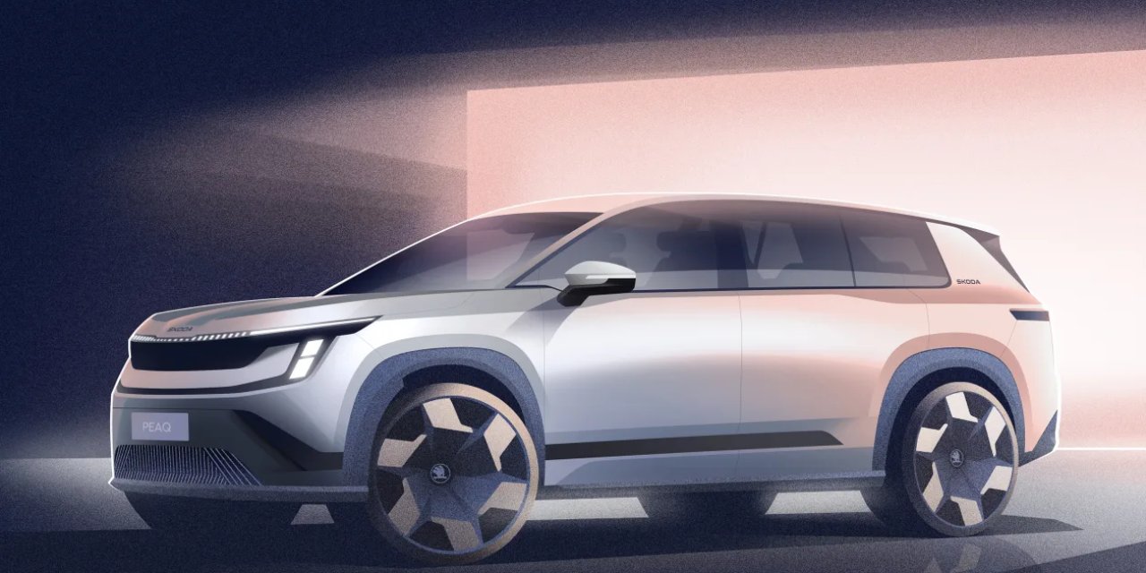 Skoda'nın 610 km menzilli, 7 Koltuklu Elektrikli Modeli Peaq