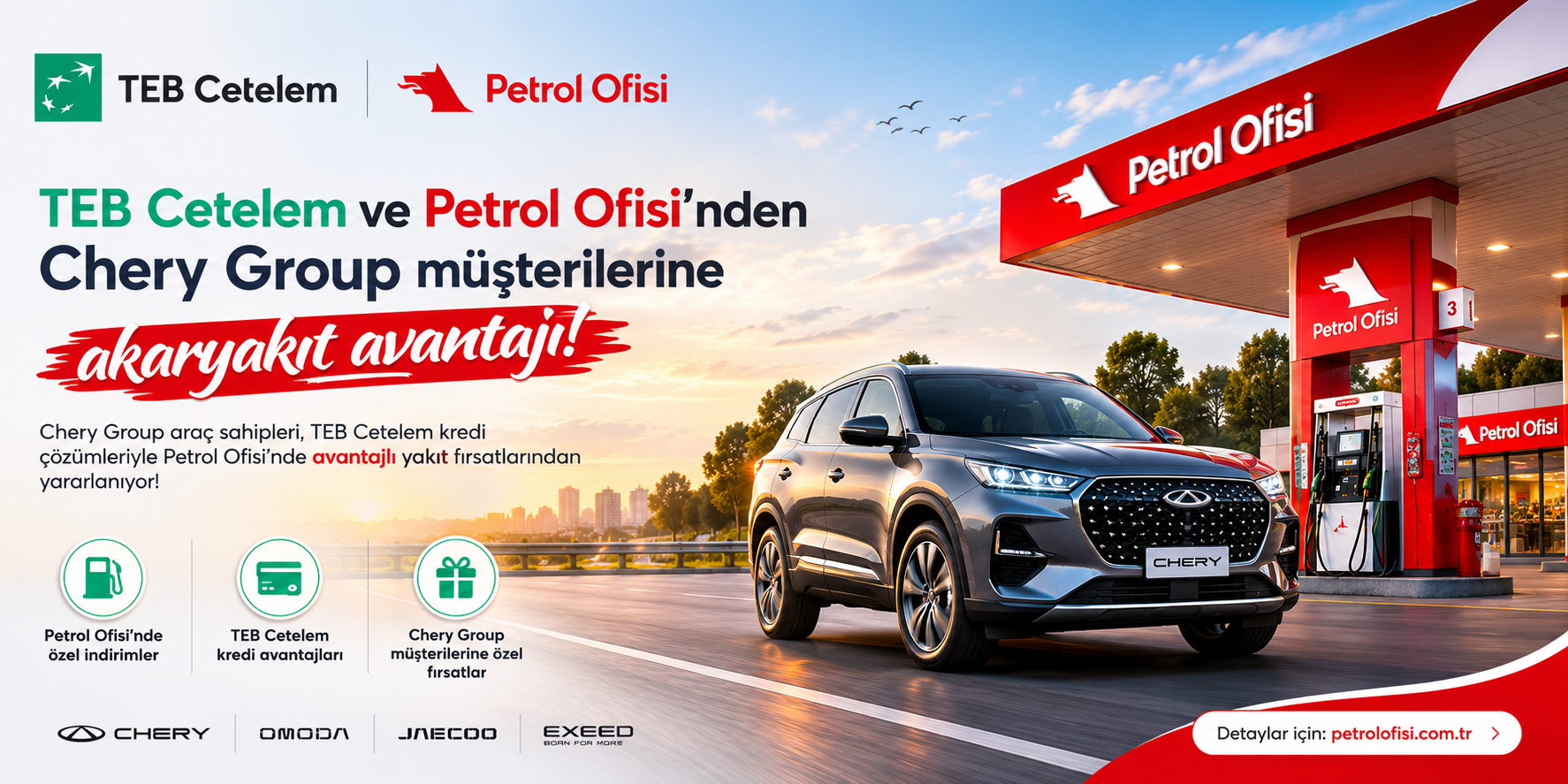 TEB Cetelem ve Petrol Ofisi’nden Chery Group müşterilerine akaryakıt avantajı
