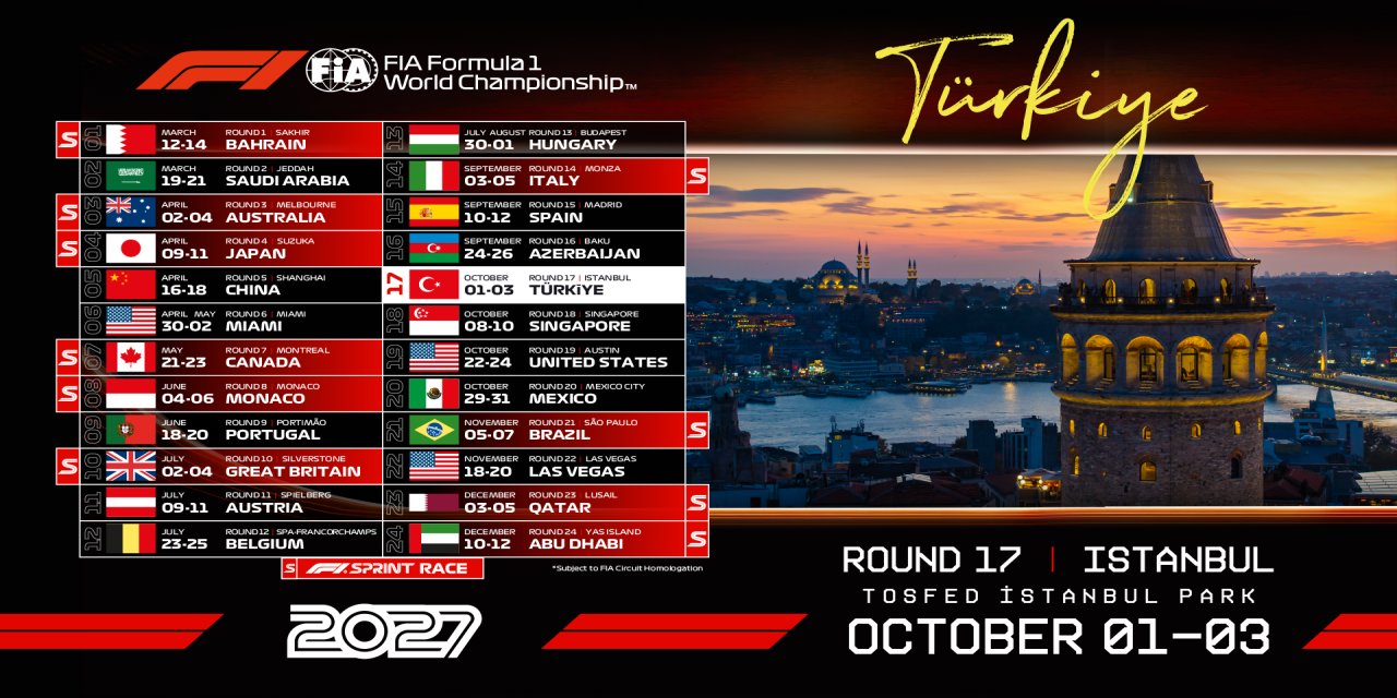 FORMULA 1®, 3 Ekim 2027’de İstanbul’a dönüyor